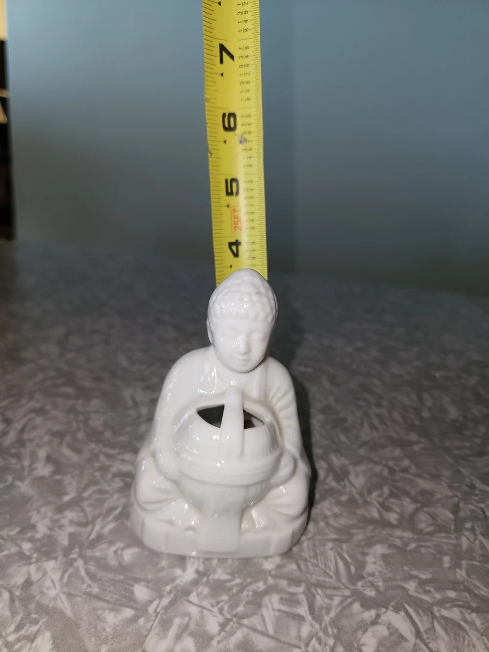 Source Unknown White Ceramic Buddha Candle Holder